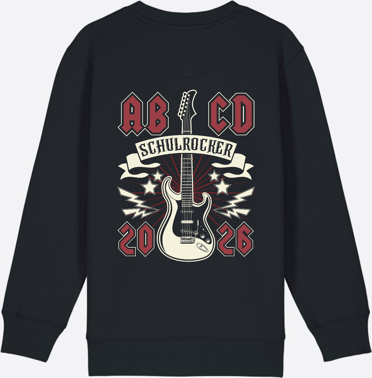 Sweatshirt Einschulung: ABCD Schulrocker mit Name - Black