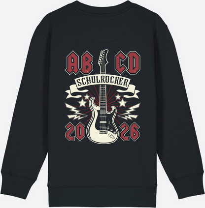 Sweatshirt Einschulung: ABCD Schulrocker mit Name - Black