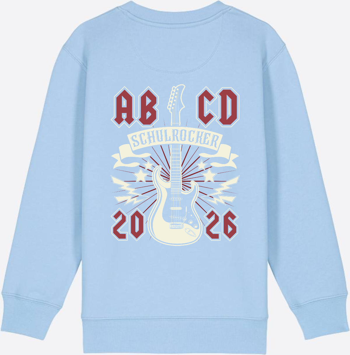Sweatshirt Einschulung: ABCD Schulrocker mit Name - Blue Soul