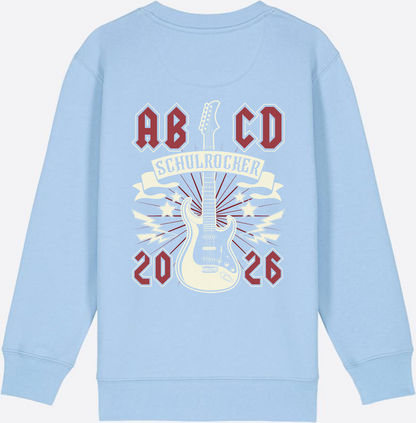 Sweatshirt Einschulung: ABCD Schulrocker mit Name - Blue Soul