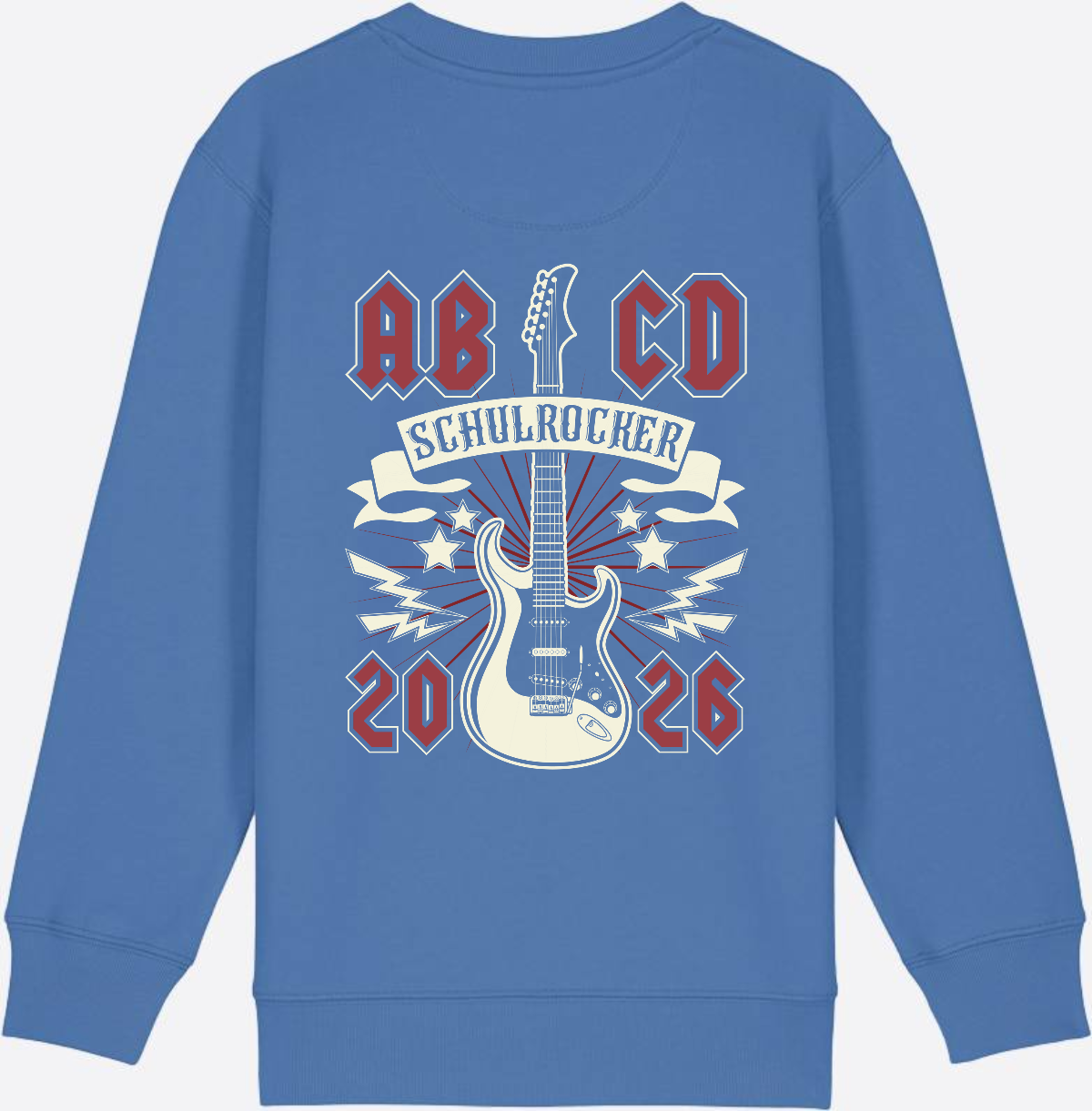 Sweatshirt Einschulung: ABCD Schulrocker mit Name - Bright Blue