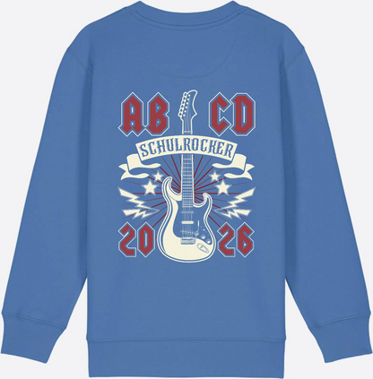 Sweatshirt Einschulung: ABCD Schulrocker mit Name - Bright Blue