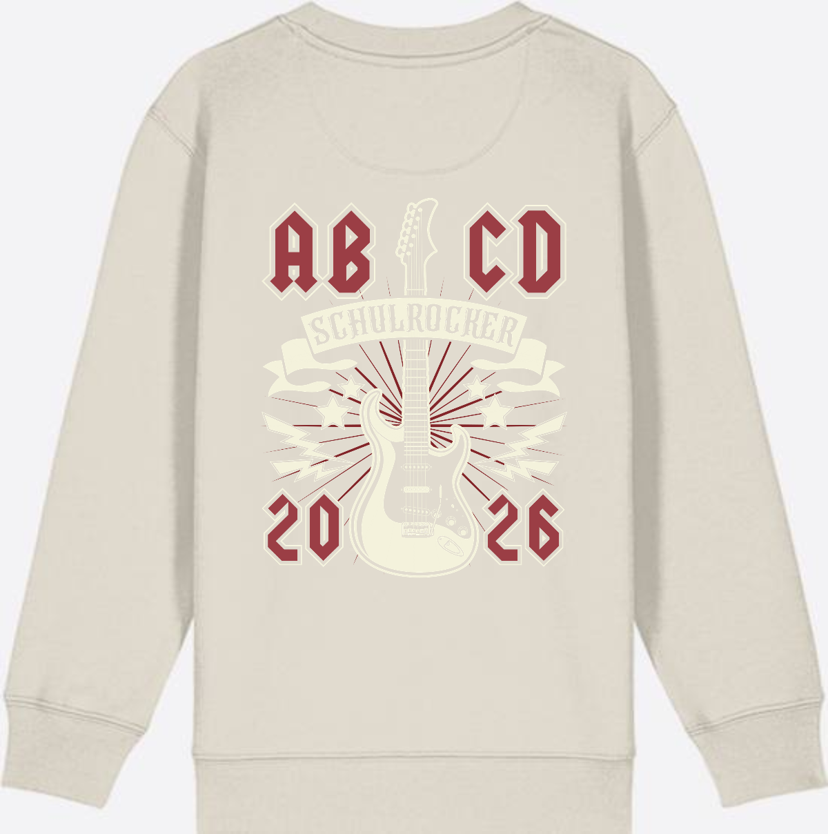Sweatshirt Einschulung: ABCD Schulrocker mit Name - Eco Heather
