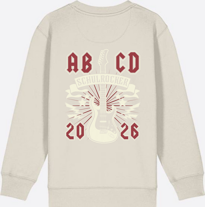 Sweatshirt Einschulung: ABCD Schulrocker mit Name - Eco Heather