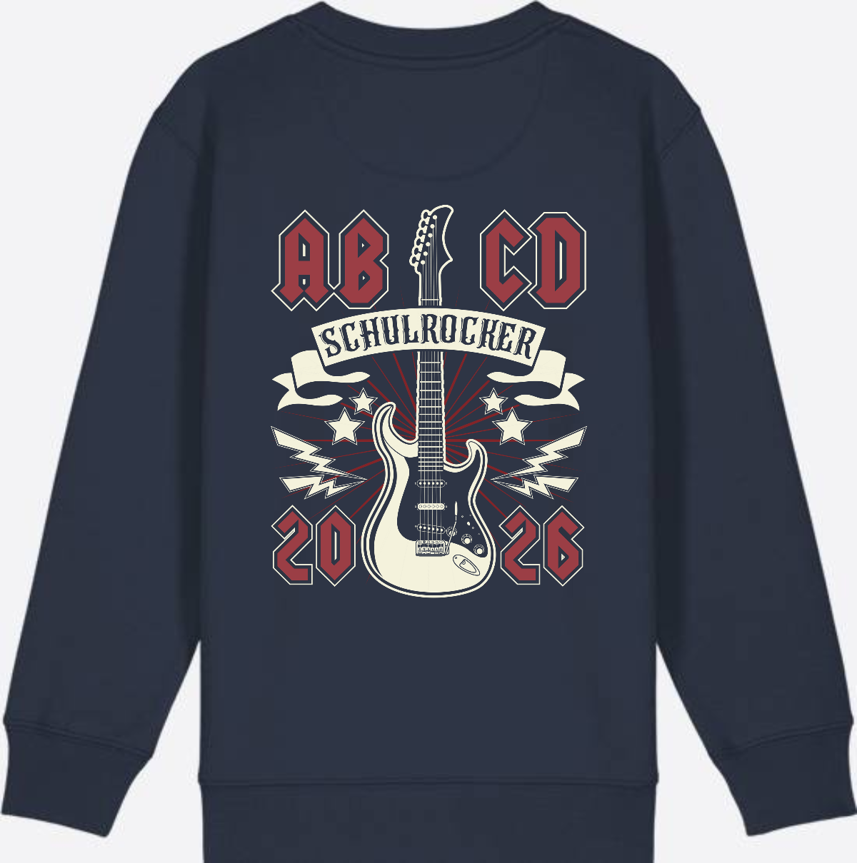 Sweatshirt Einschulung: ABCD Schulrocker mit Name - French Navy