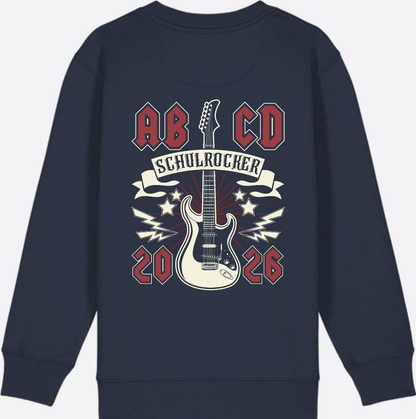 Sweatshirt Einschulung: ABCD Schulrocker mit Name - French Navy