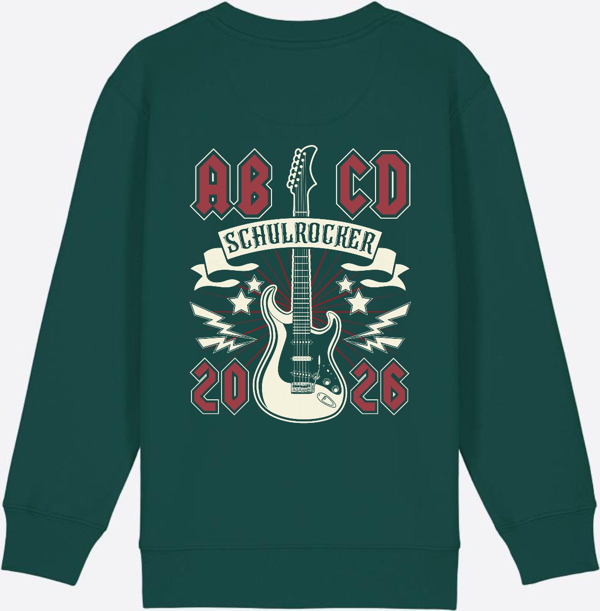 Sweatshirt Einschulung: ABCD Schulrocker mit Name - Glazed Green