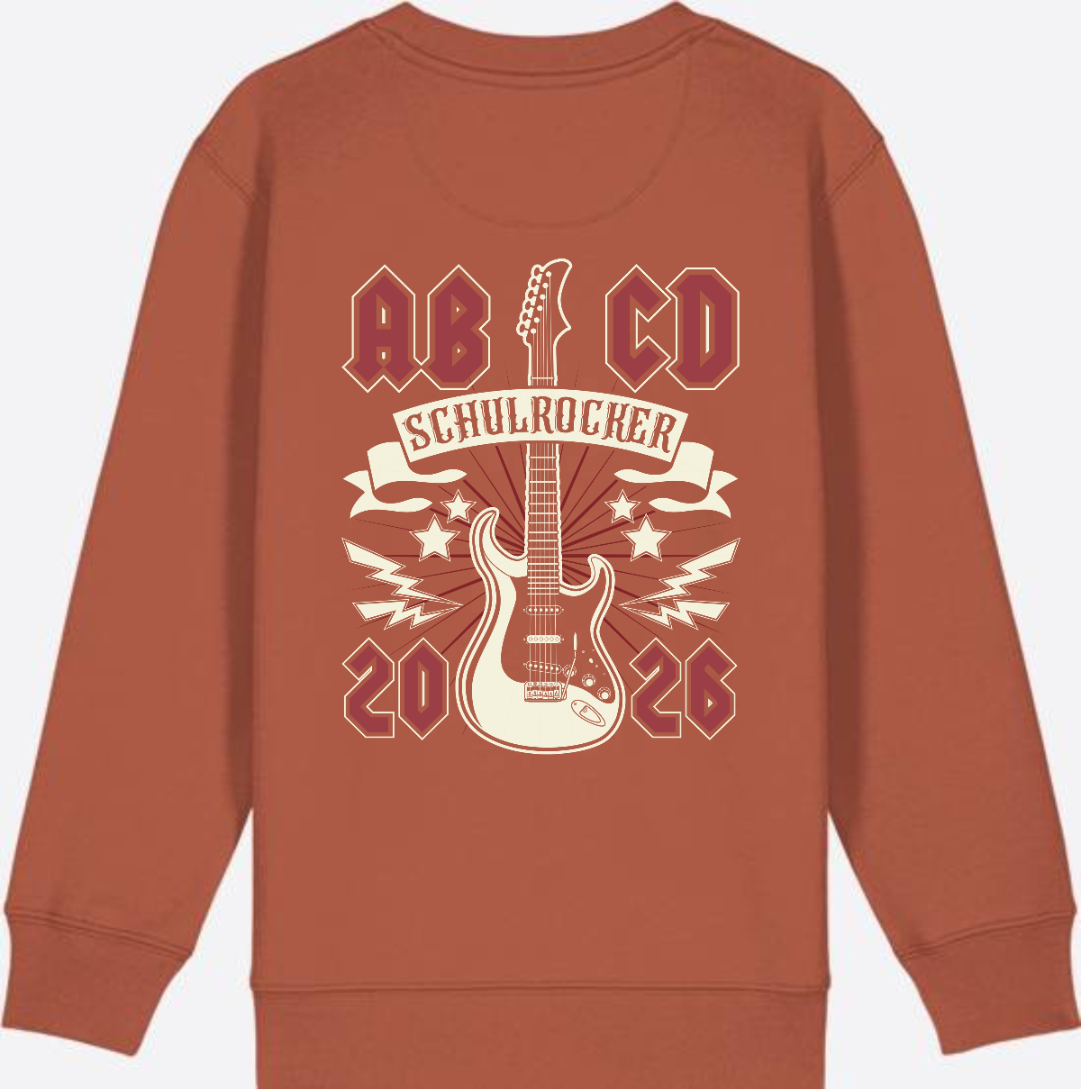 Sweatshirt Einschulung: ABCD Schulrocker mit Name - Heritage Brown