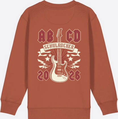 Sweatshirt Einschulung: ABCD Schulrocker mit Name - Heritage Brown