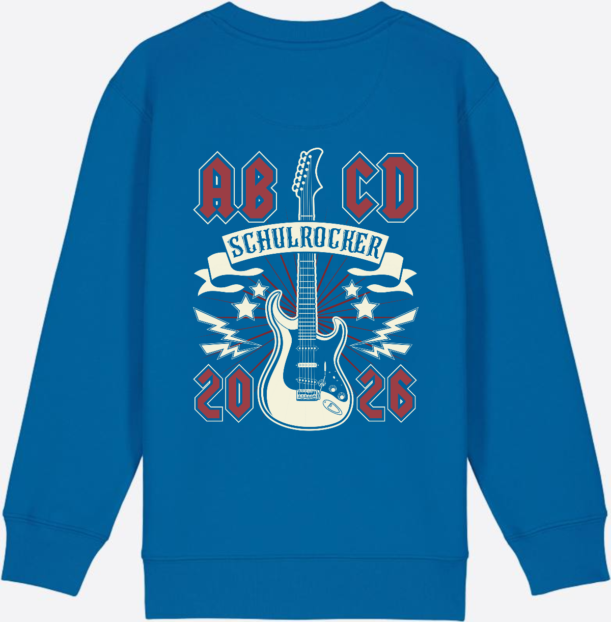 Sweatshirt Einschulung: ABCD Schulrocker mit Name - Royal Blue