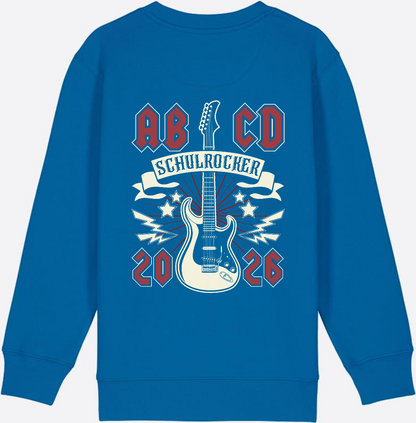 Sweatshirt Einschulung: ABCD Schulrocker mit Name - Royal Blue
