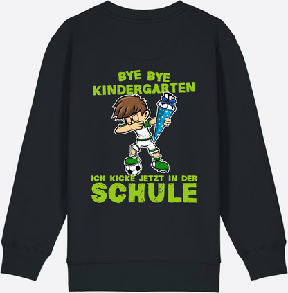 Sweatshirt Einschulung: Bye Bye Kindergarten Fußball Dabbing Junge - Black