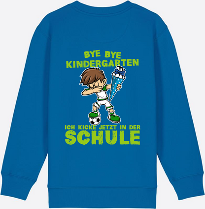 Sweatshirt Einschulung: Bye Bye Kindergarten Fußball Dabbing Junge - Royal Blue