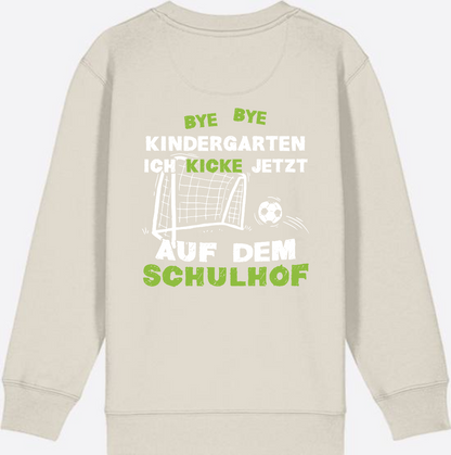 Sweatshirt Einschulung: Bye Bye Kindergarten – Fußball Schulkind - Eco Heather