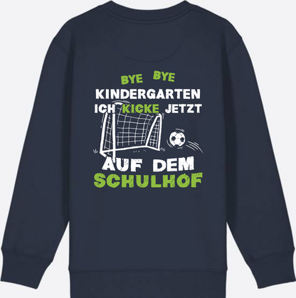 Sweatshirt Einschulung: Bye Bye Kindergarten – Fußball Schulkind - French Navy