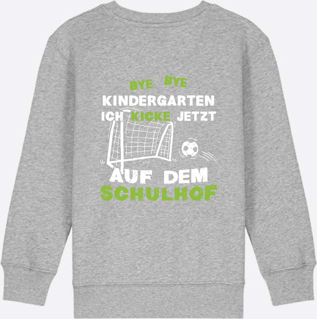 Sweatshirt Einschulung: Bye Bye Kindergarten – Fußball Schulkind - Heather Grey