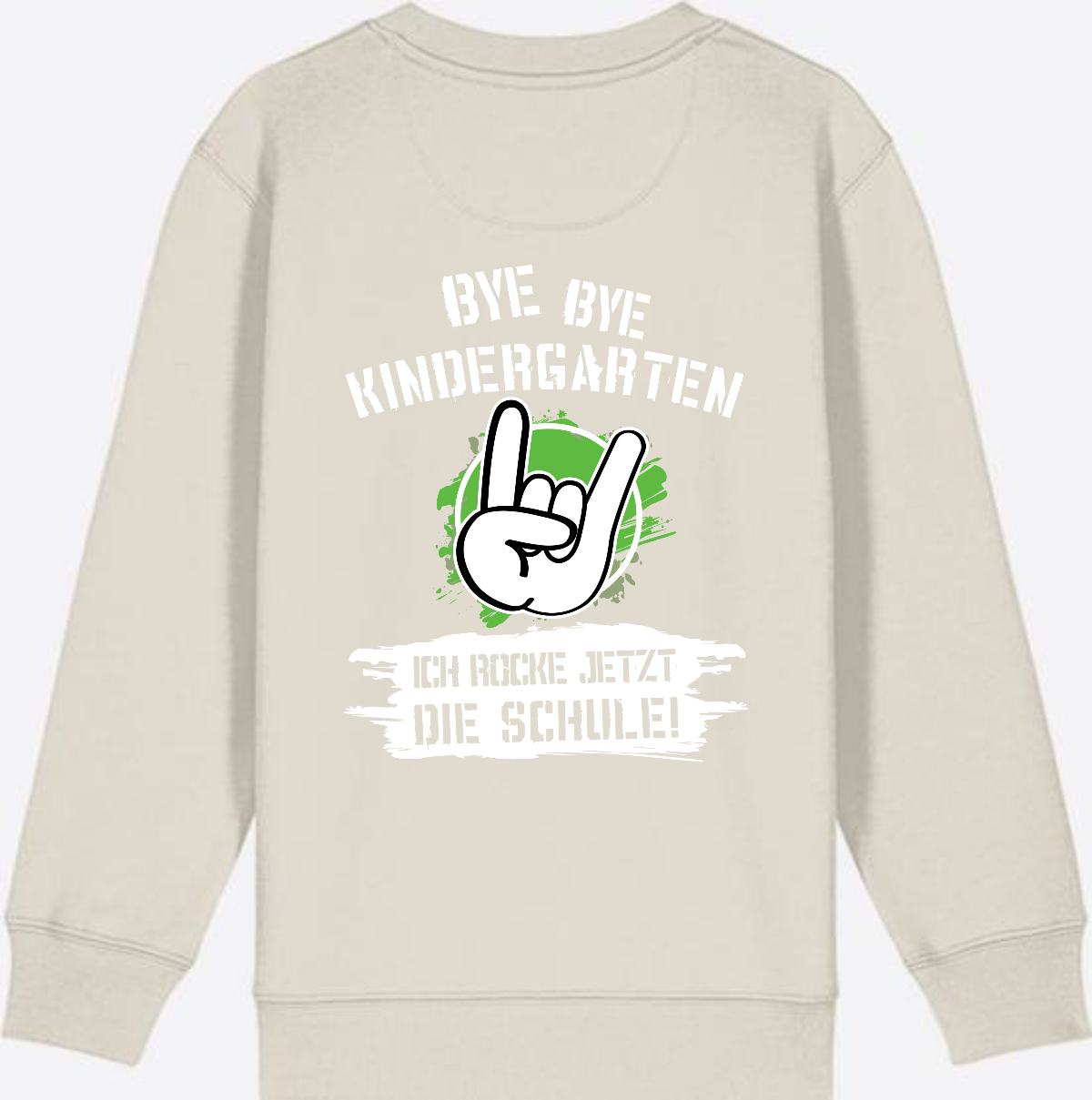 Sweatshirt Einschulung: Bye Bye Kindergarten, ich rocke die Schule - Eco Heather