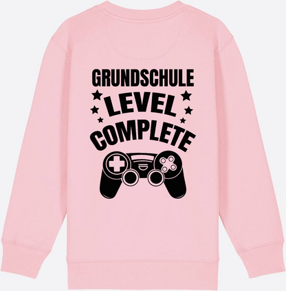 Sweatshirt Einschulung: Grundschule Level Complete personalisiert - Cotton Pink