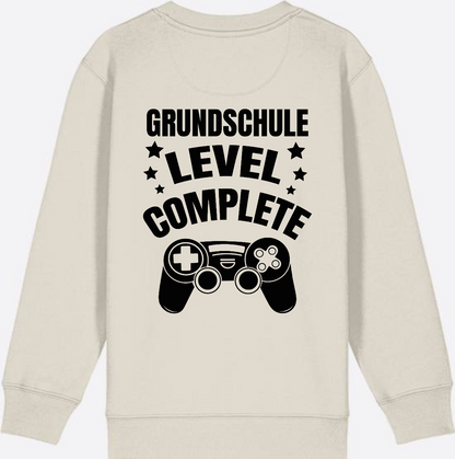Sweatshirt Einschulung: Grundschule Level Complete personalisiert - Eco Heather