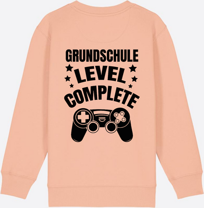 Sweatshirt Einschulung: Grundschule Level Complete personalisiert - Fraiche Peche