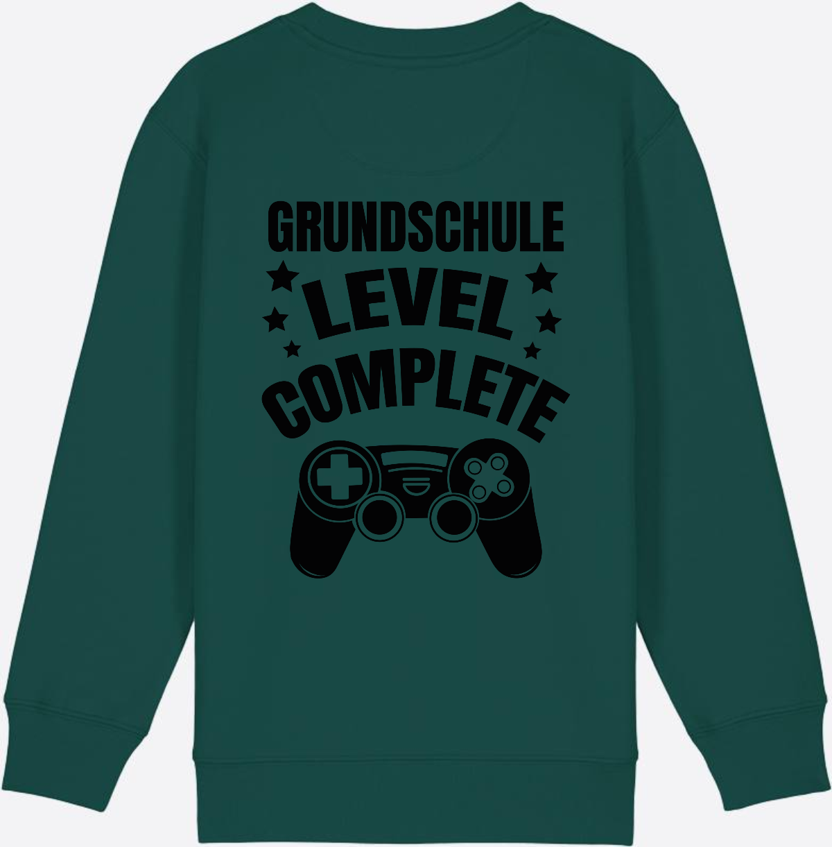 Sweatshirt Einschulung: Grundschule Level Complete personalisiert - Glazed Green