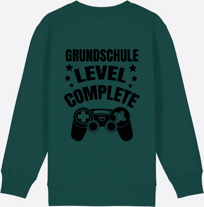Sweatshirt Einschulung: Grundschule Level Complete personalisiert - Glazed Green