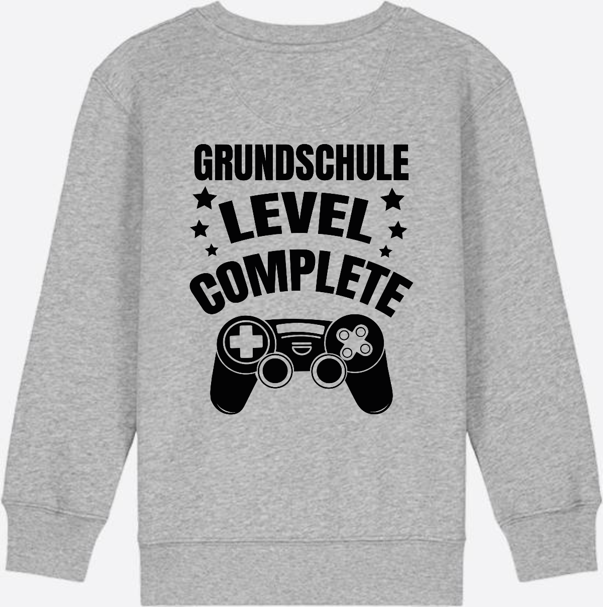 Sweatshirt Einschulung: Grundschule Level Complete personalisiert - Heather Grey