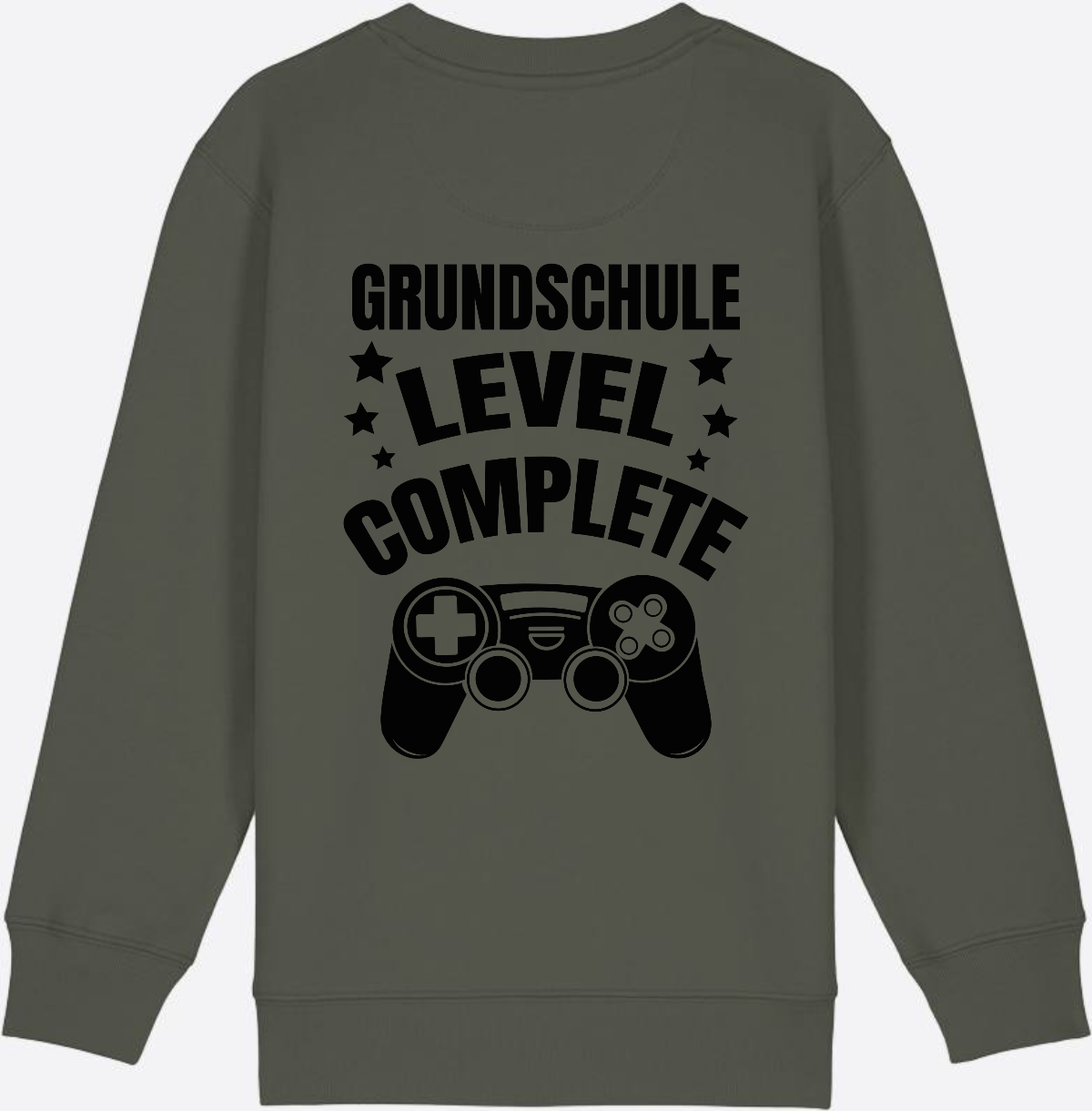 Sweatshirt Einschulung: Grundschule Level Complete personalisiert - Khaki