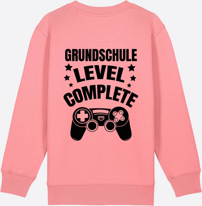 Sweatshirt Einschulung: Grundschule Level Complete personalisiert - Pink Joy