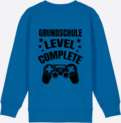 Sweatshirt Einschulung: Grundschule Level Complete personalisiert - Royal Blue