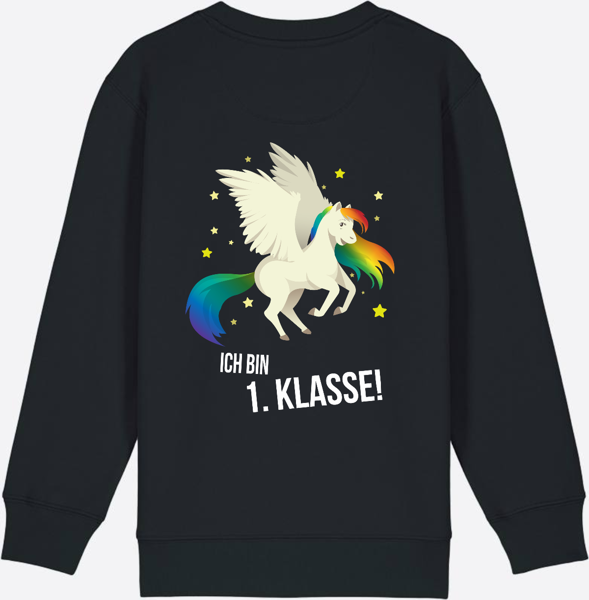 Sweatshirt Einschulung: Ich bin 1. Klasse mit Wunschnamen - Black
