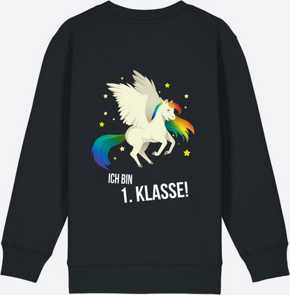 Sweatshirt Einschulung: Ich bin 1. Klasse mit Wunschnamen - Black