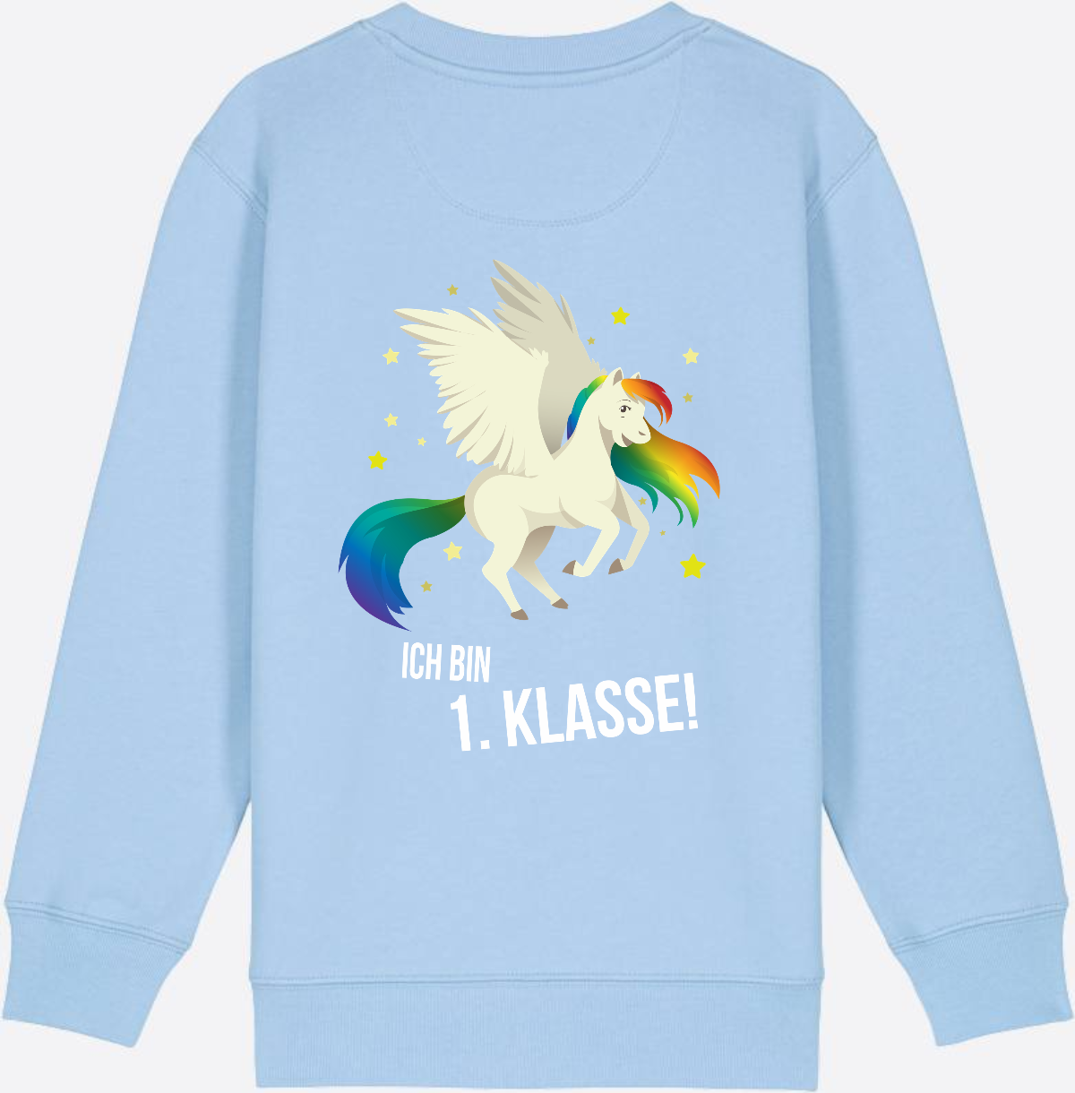 Sweatshirt Einschulung: Ich bin 1. Klasse mit Wunschnamen - Blue Soul