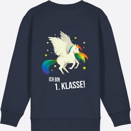 Sweatshirt Einschulung: Ich bin 1. Klasse mit Wunschnamen - French Navy