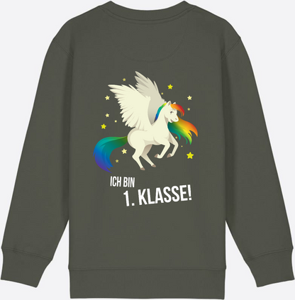 Sweatshirt Einschulung: Ich bin 1. Klasse mit Wunschnamen - Khaki