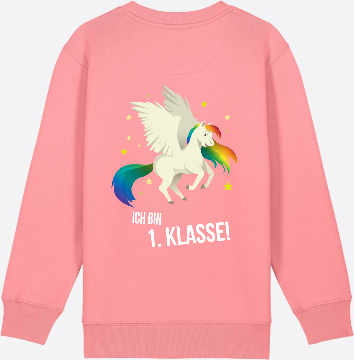 Sweatshirt Einschulung: Ich bin 1. Klasse mit Wunschnamen - Pink Joy