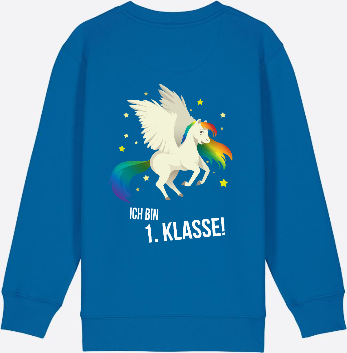 Sweatshirt Einschulung: Ich bin 1. Klasse mit Wunschnamen - Royal Blue