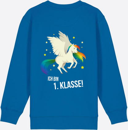 Sweatshirt Einschulung: Ich bin 1. Klasse mit Wunschnamen - Royal Blue