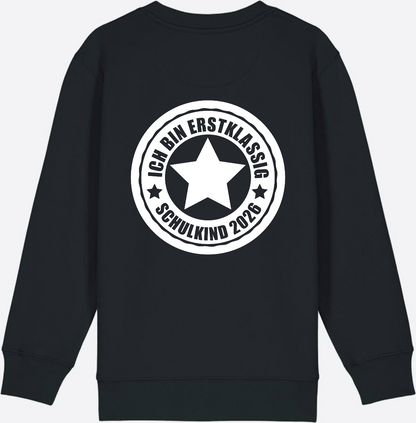 Sweatshirt Einschulung: Ich bin erstklassig – Schulkind 2026 - Black