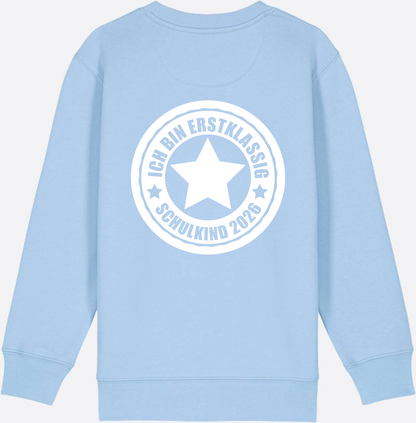 Sweatshirt Einschulung: Ich bin erstklassig – Schulkind 2026 - Blue Soul