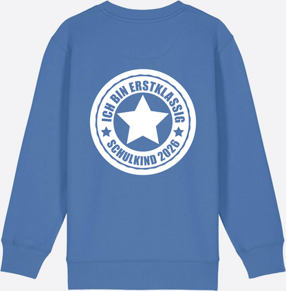Sweatshirt Einschulung: Ich bin erstklassig – Schulkind 2026 - Bright Blue
