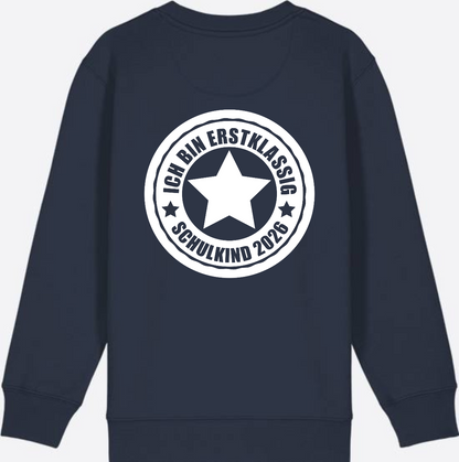 Sweatshirt Einschulung: Ich bin erstklassig – Schulkind 2026 - French Navy