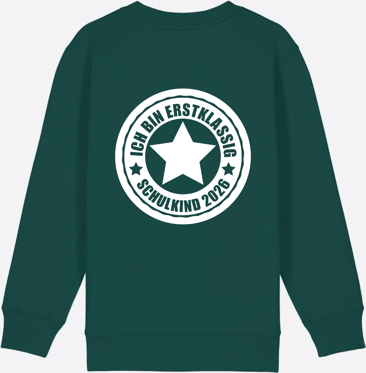Sweatshirt Einschulung: Ich bin erstklassig – Schulkind 2026 - Glazed Green