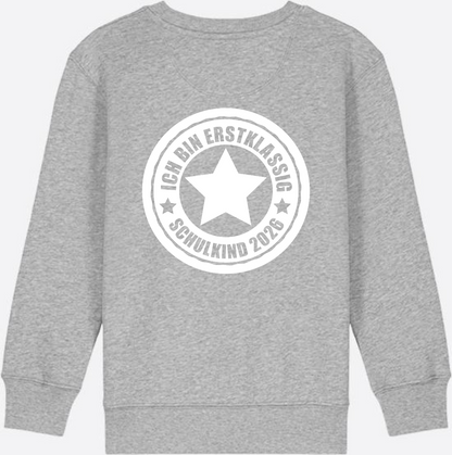 Sweatshirt Einschulung: Ich bin erstklassig – Schulkind 2026 - Heather Grey