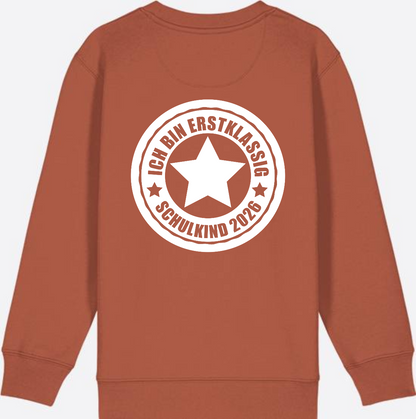 Sweatshirt Einschulung: Ich bin erstklassig – Schulkind 2026 - Heritage Brown