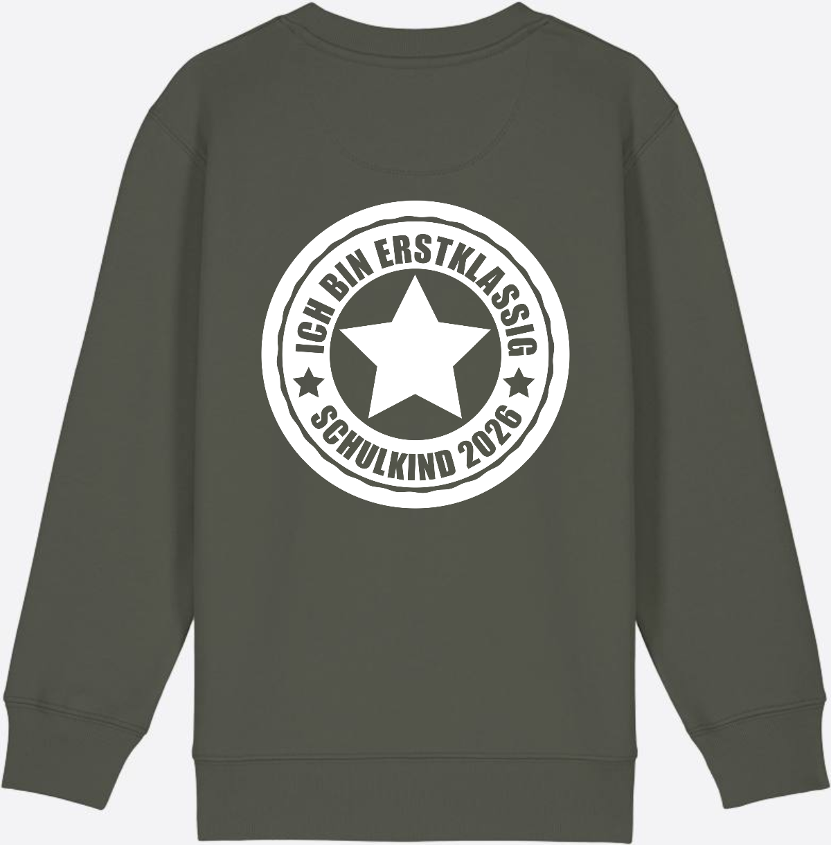 Sweatshirt Einschulung: Ich bin erstklassig – Schulkind 2026 - Khaki