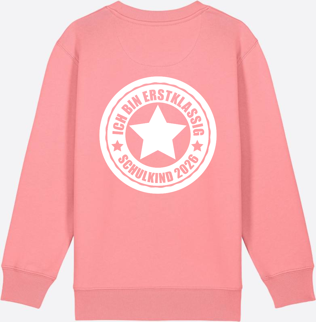 Sweatshirt Einschulung: Ich bin erstklassig – Schulkind 2026 - Pink Joy