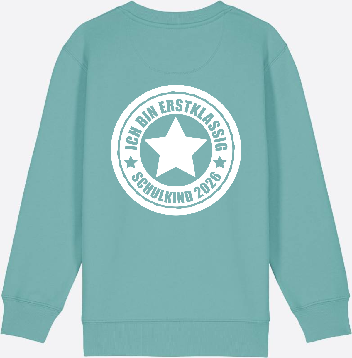 Sweatshirt Einschulung: Ich bin erstklassig – Schulkind 2026 - Teal Monstera