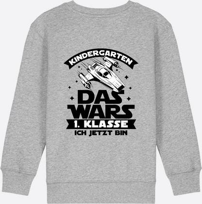 Sweatshirt Einschulung – Kindergarten Das War's Parodie - Heather Grey
