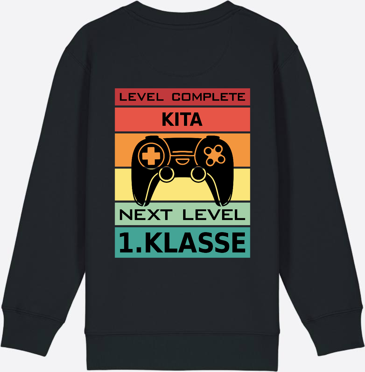 Sweatshirt Einschulung: Next Level 1. Klasse mit Wunschnamen - Black